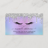 Glitzer Silver Eyelash Verlängerung Ernennung Visitenkarte (Vorderseite)