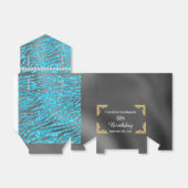 Glitzer Silver Foil Blue Zebra Print Birthday Geschenkschachtel (Ungefaltet)