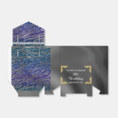 Glitzer Silver Foil Dark Blue Zebra Print Birthday Geschenkschachtel (Ungefaltet)