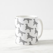 Glitzer Silver Golden Retriever Pattern Kaffeetasse (VorderseiteRechts)