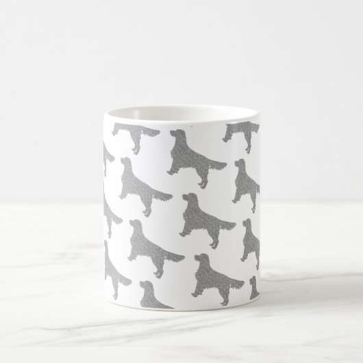 Glitzer Silver Golden Retriever Pattern Kaffeetasse (Mittel)