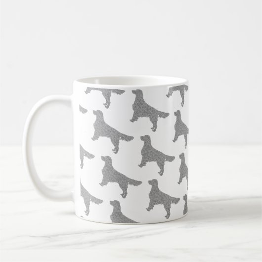 Glitzer Silver Golden Retriever Pattern Kaffeetasse (Links)