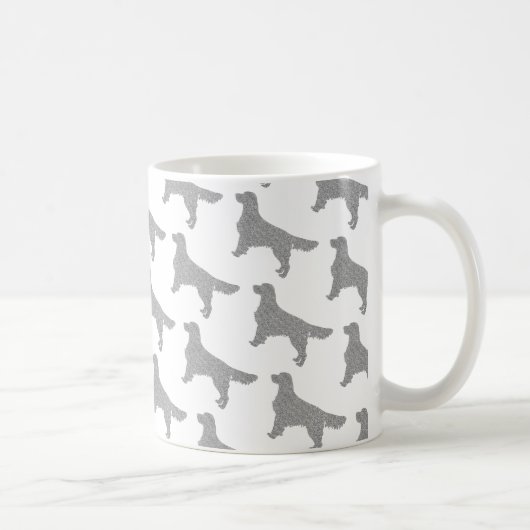 Glitzer Silver Golden Retriever Pattern Kaffeetasse (Rechts)