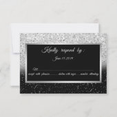 Glitzer Silver Grad Cap, Confetti Graduation Party RSVP Karte (Rückseite)