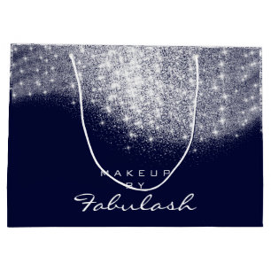 Glitzer Silver Grauname Blue Navy Bridal White Große Geschenktüte