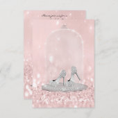Glitzer Silver Gray Pink Diamond Shoes Glitzer Einladung (Vorne/Hinten)