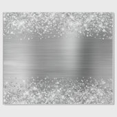 Glitzer Silver Imitats Foil Geschenkpapier (Flach)