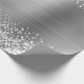 Glitzer Silver Imitats Foil Geschenkpapier (Ecke)