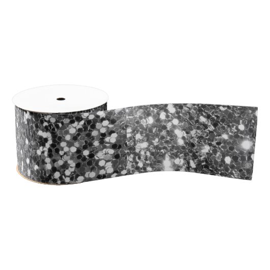 Glitzer Silver Imitats Sequin Ripsband (Spule)