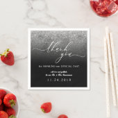 Glitzer Silver Minimalistische Dekoration Hochzeit Serviette (Beispiel)