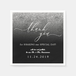 Glitzer Silver Minimalistische Dekoration Hochzeit Serviette