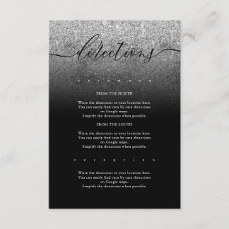 Glitzer Silver Modern Simple Wedding Directors Begleitkarte