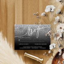 Glitzer Silver Modern Wedding Calligraphy