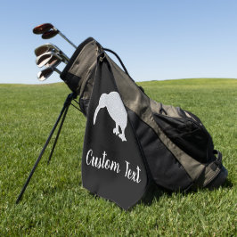 Glitzer Silver NZ Kiwi auf Schwarz, benutzerdefini Golfhandtuch