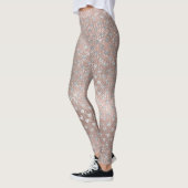 Glitzer Silver Pearl Hearts Rosa Rose Gold Funkeln Leggings (Links)