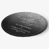 Glitzer Silver Sparkle Herzlich willkommen im Hoch Pappteller (Schrägansicht)