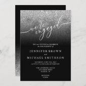 Glitzer Silver SPARKle Signature Verlobt Einladung (Vorne/Hinten)