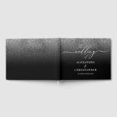 Glitzer Silver SPARKling Wedding Calligraphy Gästebuch (Voll)