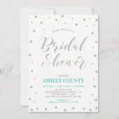 Glitzer Silver & Tiffany | Modernes Brautparty Einladung (Vorderseite)