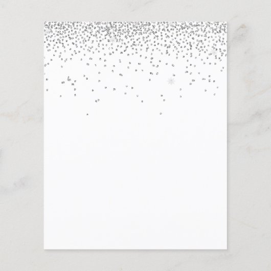 Glitzer Silver Wedding Party - Einladung (Rückseite)