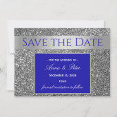 Glitzer Silver Wedding Save The Date (Vorderseite)