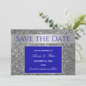 Glitzer Silver Wedding Save The Date (Stehend Vorderseite)