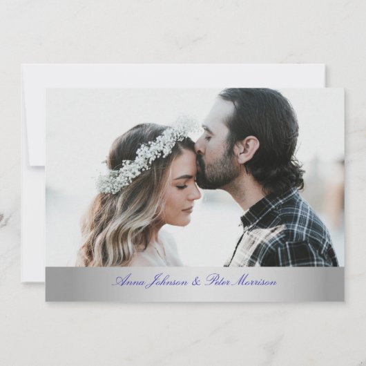 Glitzer Silver Wedding Save The Date (Rückseite)