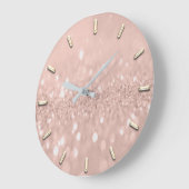 Glitzer Skinny Rose Silver Gray Metallic Lux Große Wanduhr (Winkel)