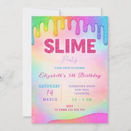 Glitzer Slime Einladung zum Geburtstag