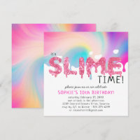 Glitzer Slime Geburtstagsparty Einladung