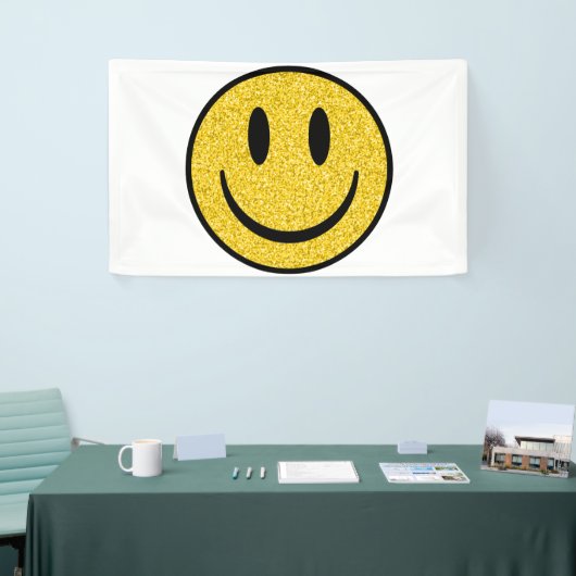 Glitzer Smile Face Banner (Messeveranstaltung)
