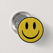 Glitzer Smile Face Button (Vorne & Hinten)