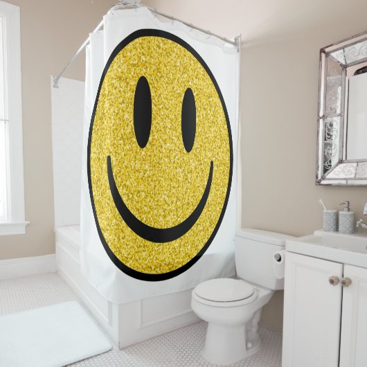Glitzer Smile Face Duschvorhang (Beispiel)