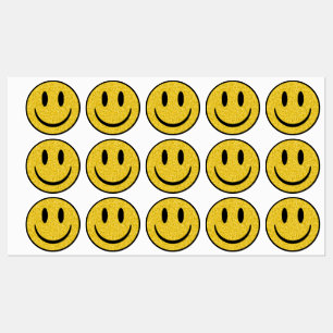 Glitzer Smile Face Etiketten