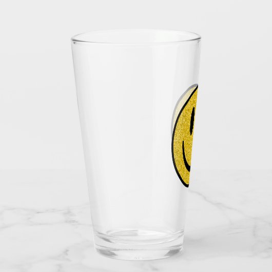 Glitzer Smile Face Glas (Rechts)