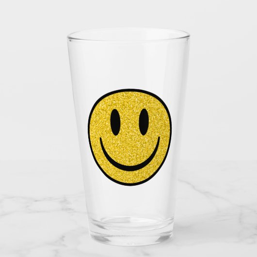 Glitzer Smile Face Glas (Vorderseite)