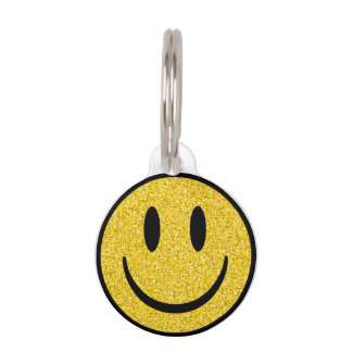 Glitzer Smile Face Haustiermarke