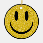 Glitzer Smile Face Keramik Ornament (Vorne)