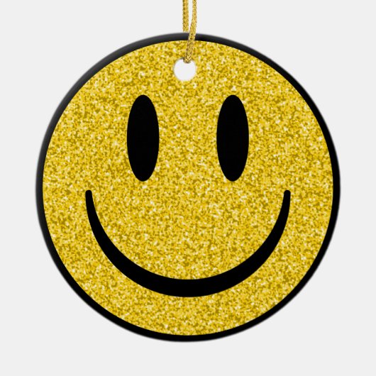 Glitzer Smile Face Keramik Ornament (Vorne)