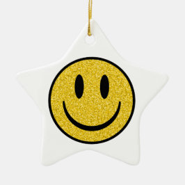 Glitzer Smile Face Keramik Ornament