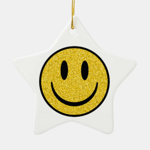 Glitzer Smile Face Keramik Ornament