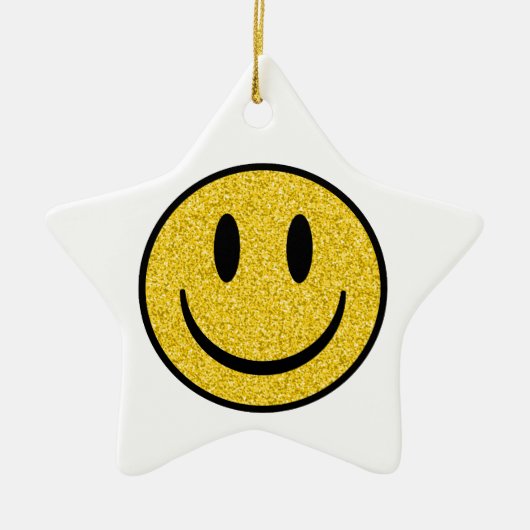 Glitzer Smile Face Keramik Ornament (Vorne)