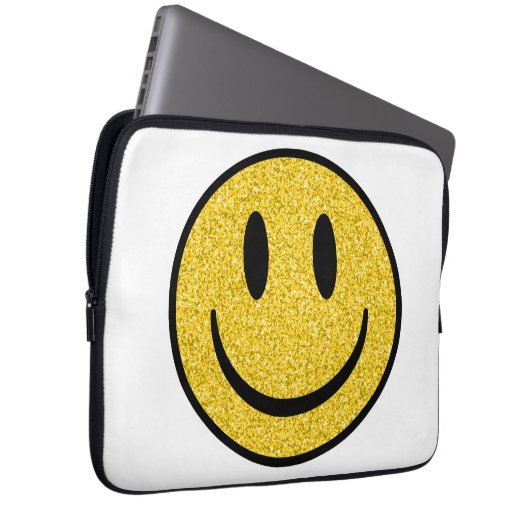 Glitzer Smile Face Laptopschutzhülle (Vorne Rechts)