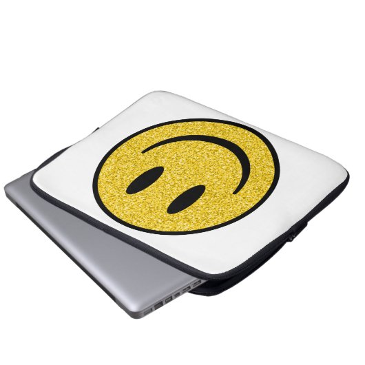 Glitzer Smile Face Laptopschutzhülle (Vorne Knopf)