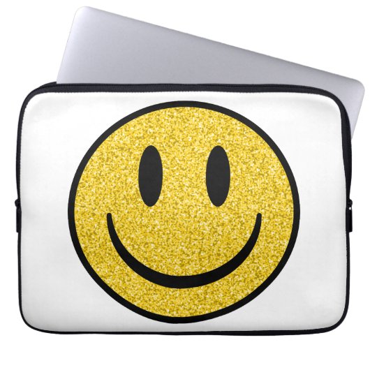 Glitzer Smile Face Laptopschutzhülle (Vorderseite)