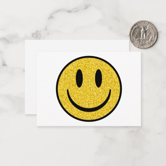 Glitzer Smile Face Mitteilungskarte (Vorderseite/Rückseite Beispiel)