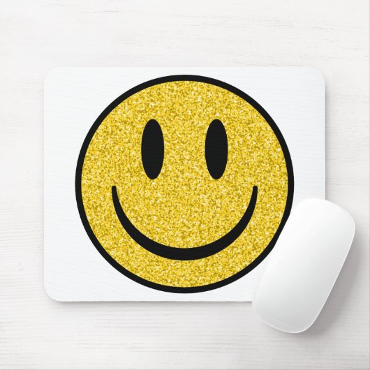 Glitzer Smile Face Mousepad (Mit Mouse)