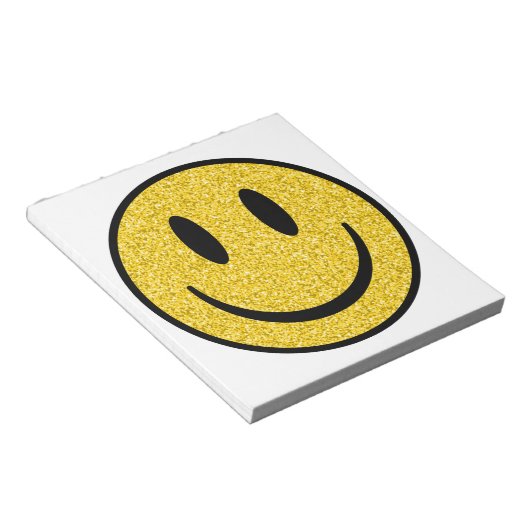Glitzer Smile Face Notizblock (angewinkelt)