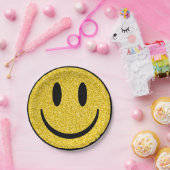 Glitzer Smile Face Pappteller (Party)