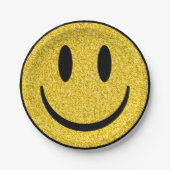 Glitzer Smile Face Pappteller (Vorderseite)